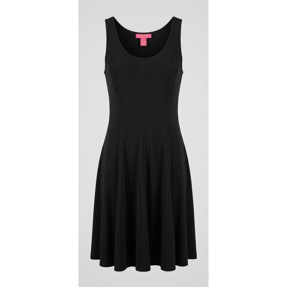 Catherine Malandrino Medium Black Midi Dress NWT Sleeveless Minimalist Lined
